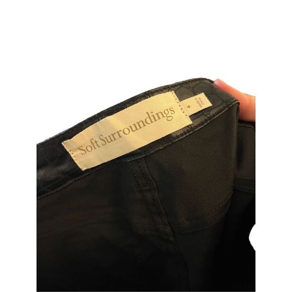 Soft Surroundings Perfect Ponte Printed Faux Leather Straight Leg Pant Size 4 - Picture 8 of 9